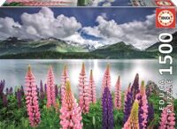 Люпины на берегу  озера Зильс,Швейцария, Educa 1500 деталей